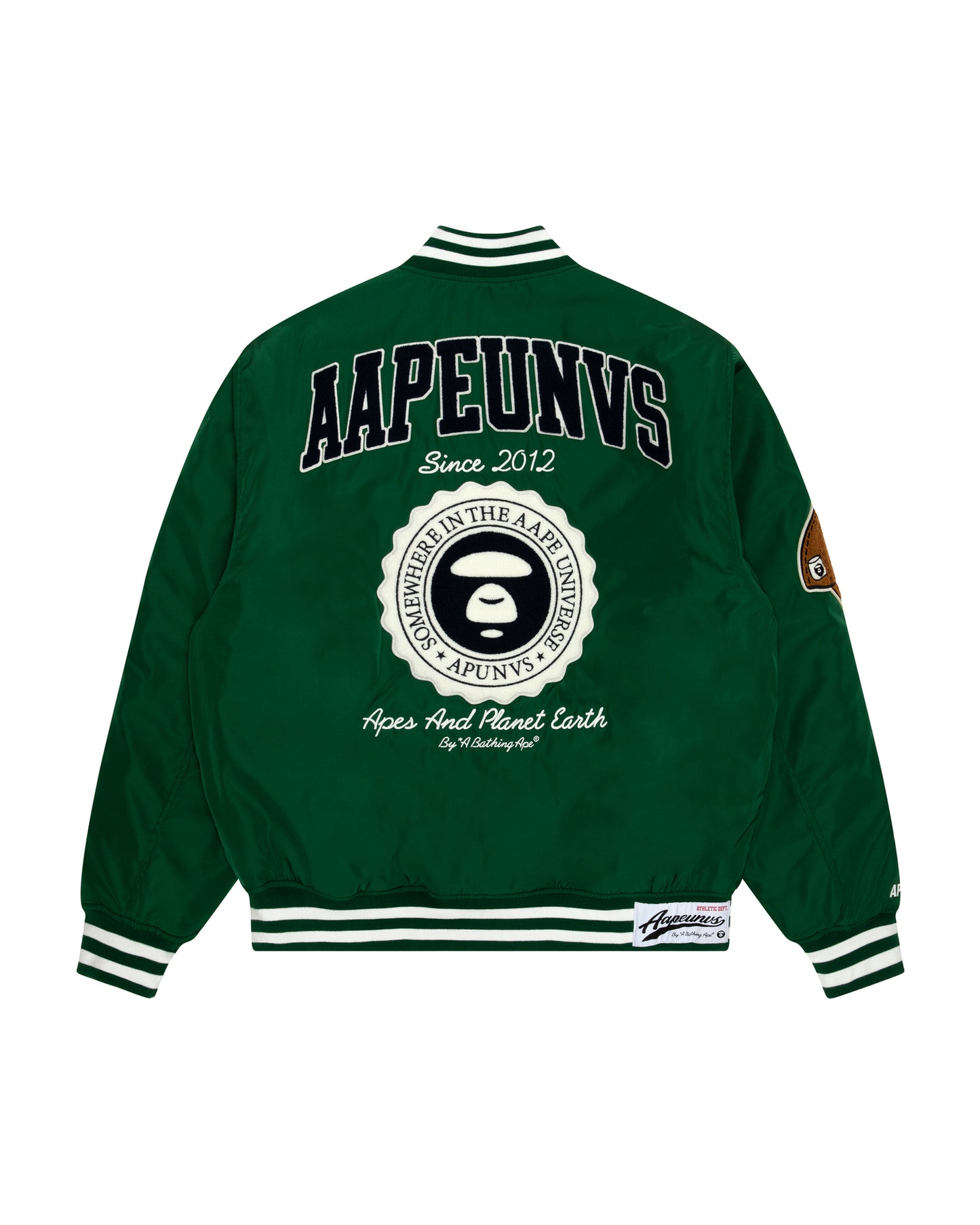 Men Varsity Jacket in Green