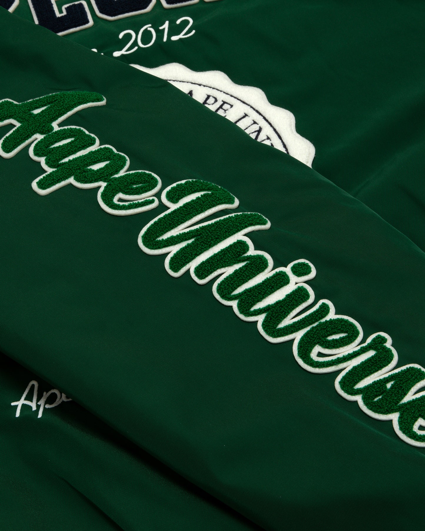 Men Varsity Jacket in Green