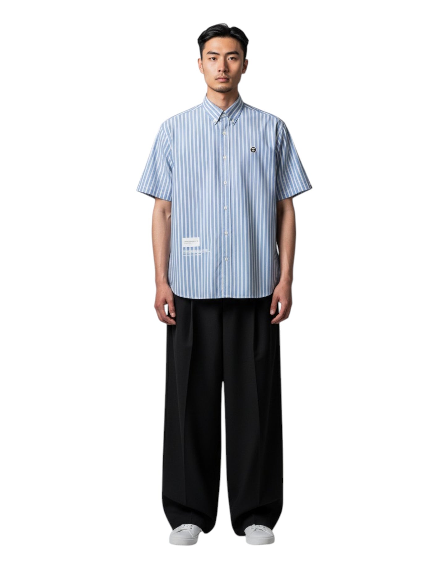 AAPE Men Short Sleeve Shirt in Blue (White)