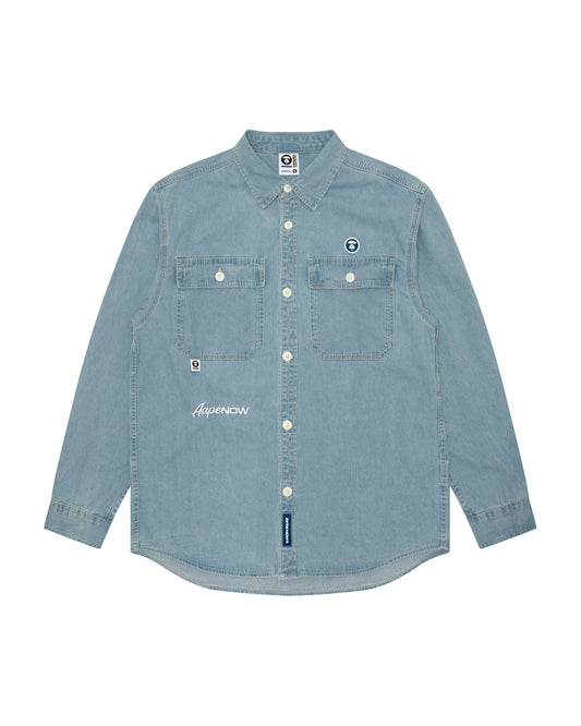 AAPE Men Long Sleeve Shirt in Blue