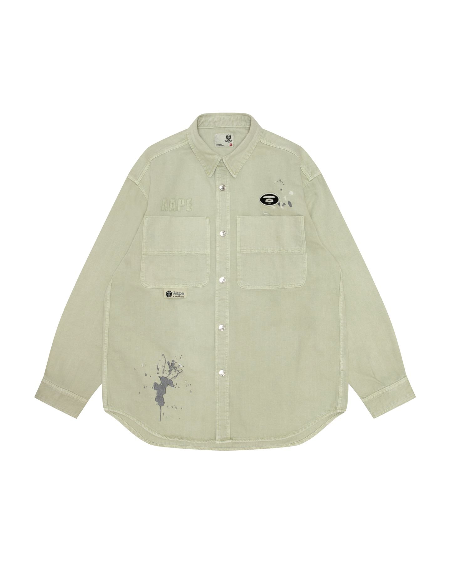 AAPE Men Long Sleeve Shirt in Green (Grey)