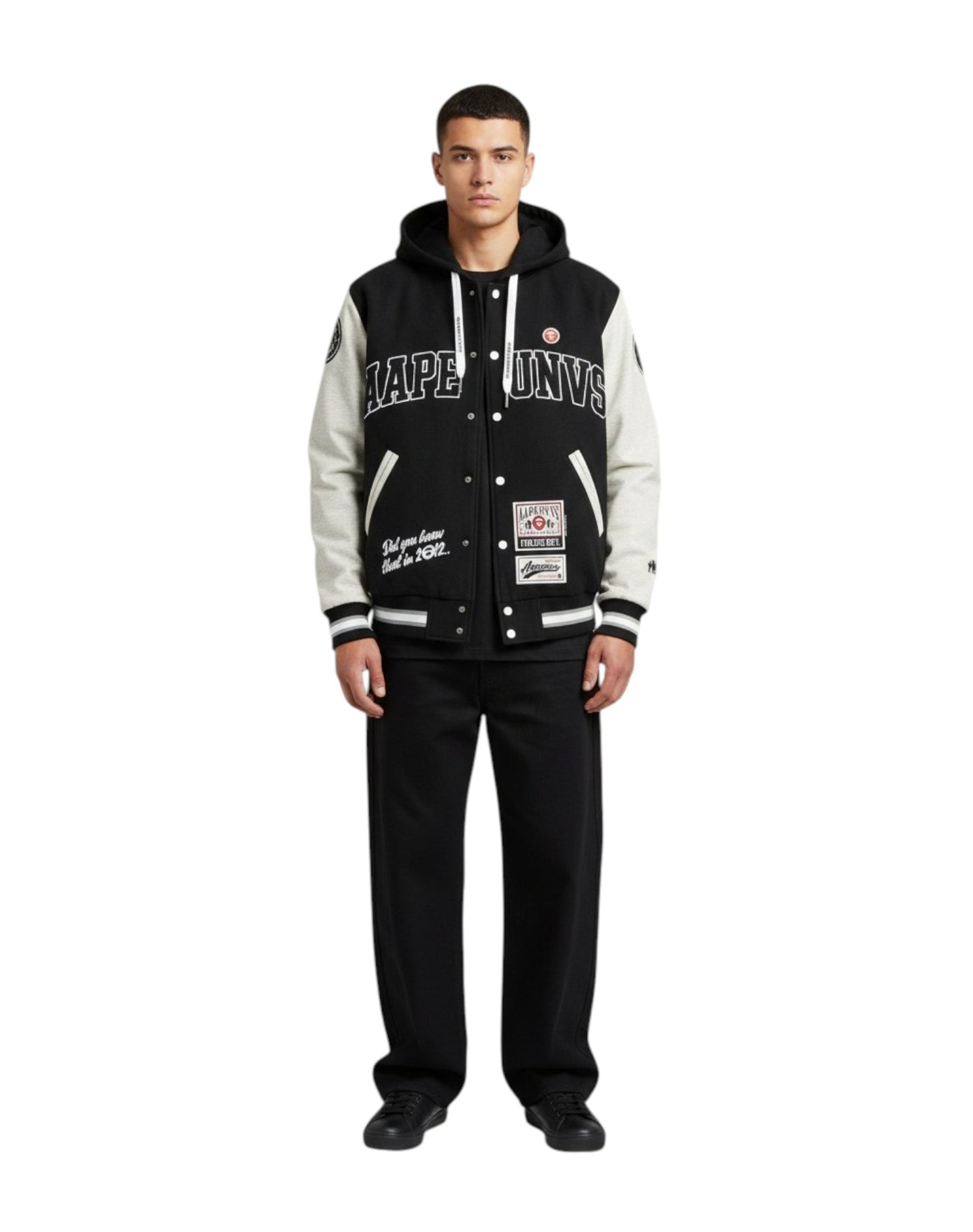 AAPE Men Zip Up Sweater in Black