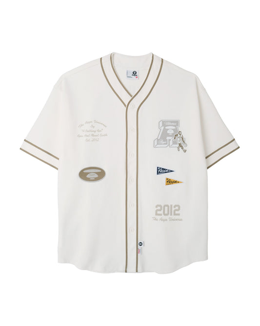 Men Logo Baseball Shirt in Ivory