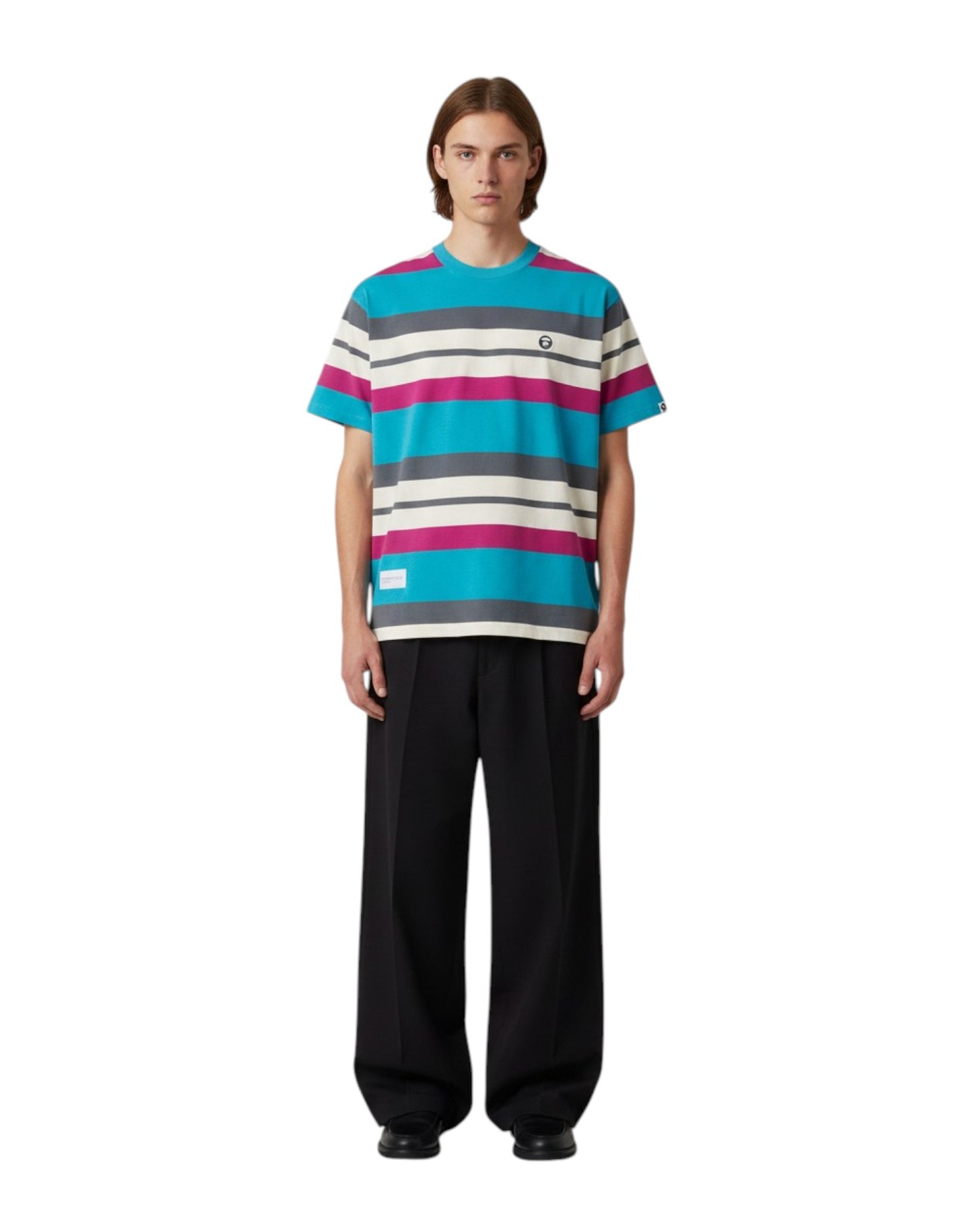 Men AAPE Short Sleeve Tee in Blue (Pink)