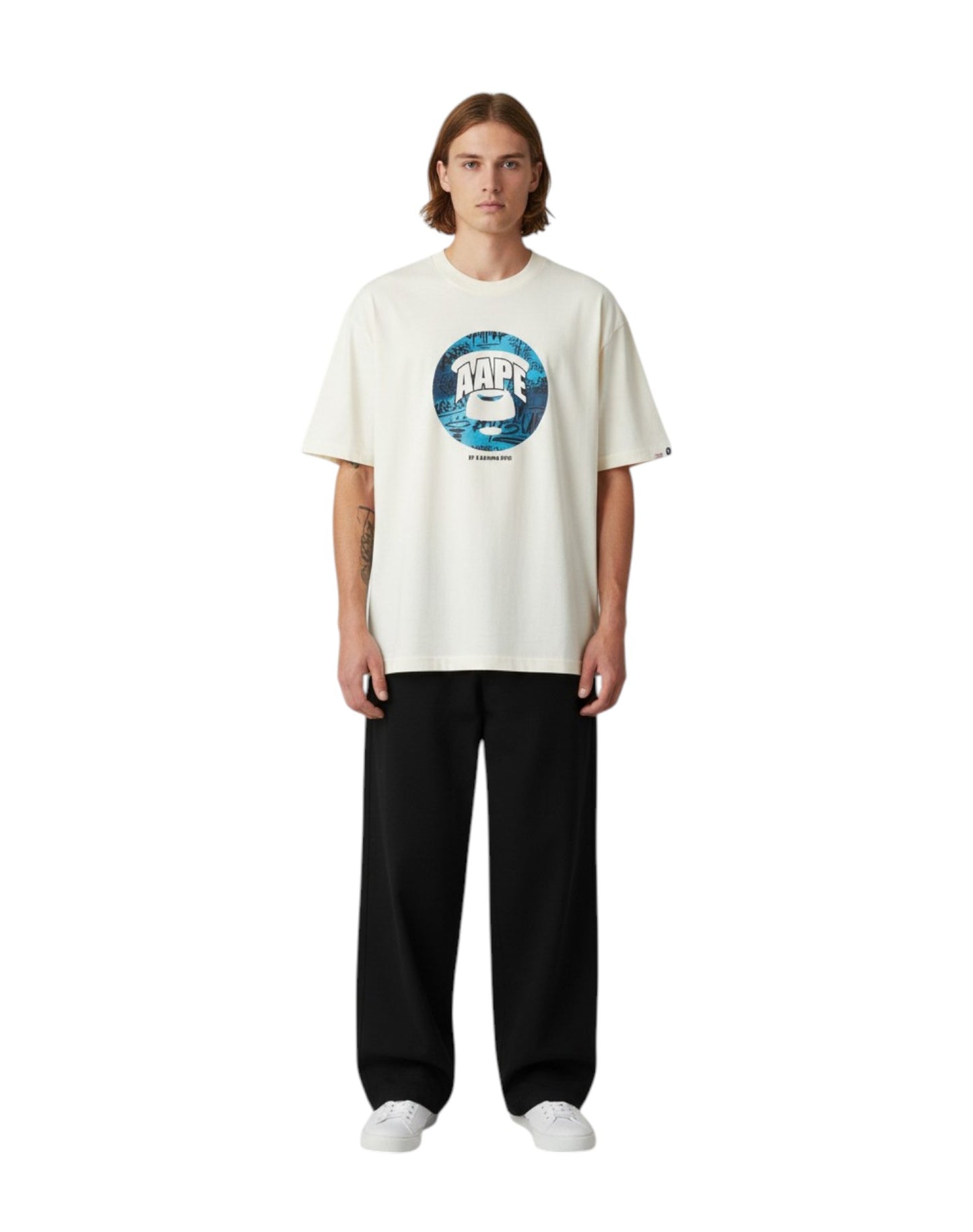 Men AAPE Short Sleeve Tee in Ivory
