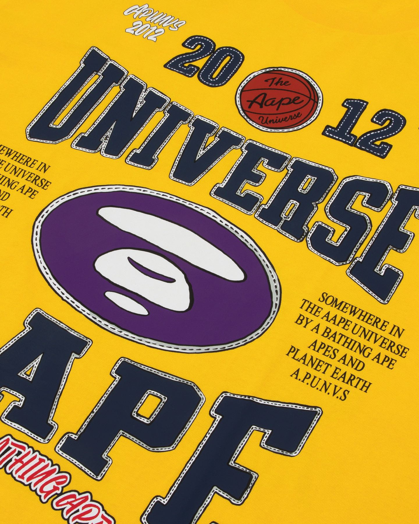 AAPE Men Theme T-Shirt in Yellow