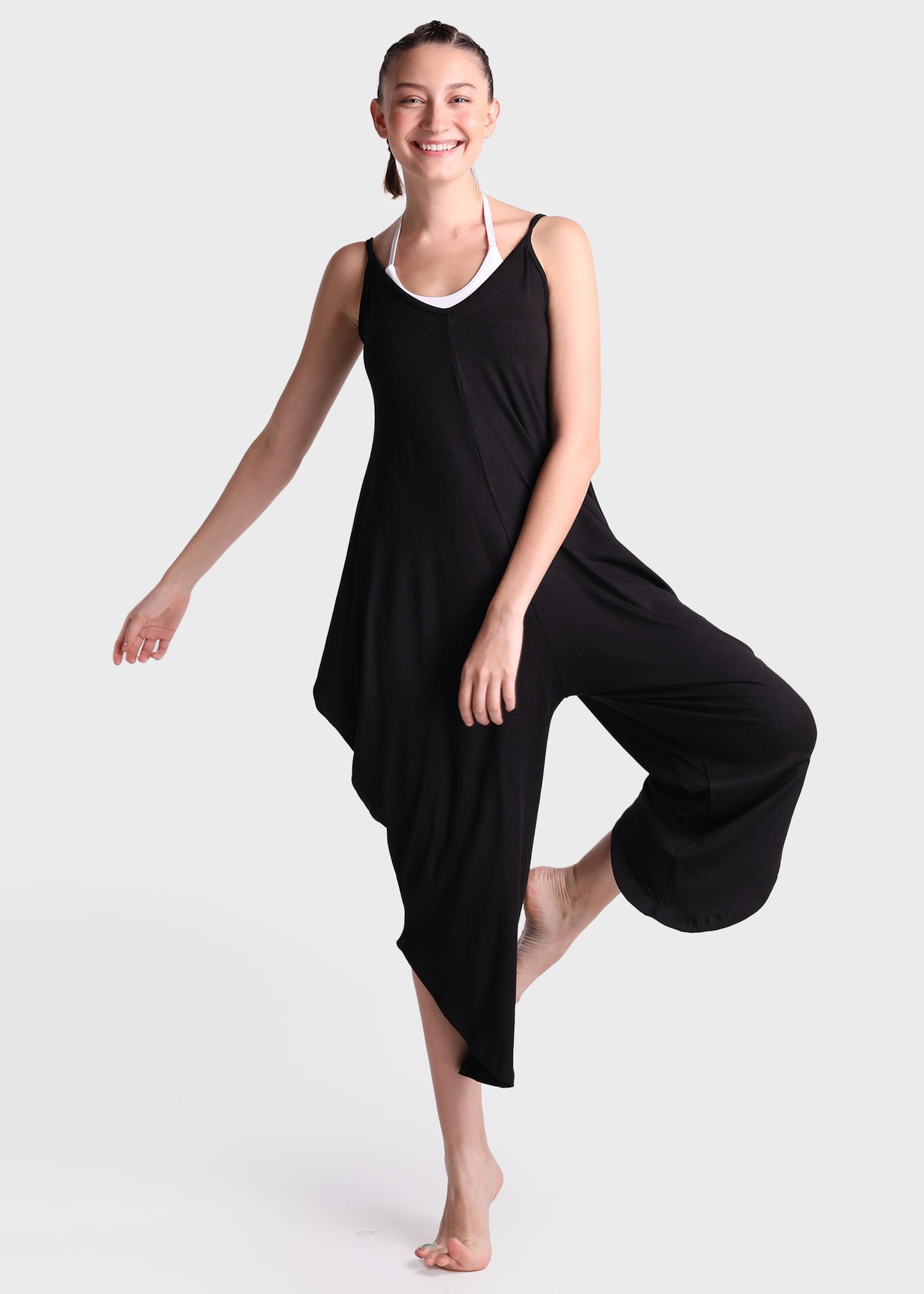 Flexi Long Romper in Black - Free Size