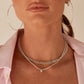Bardot Stud Charm Necklace-Silver