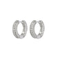 Pave Mini Coco Hinge Hoops Silver