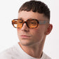 Downey, Rectangular sunglasses for men and women yellow lens UV400 protection