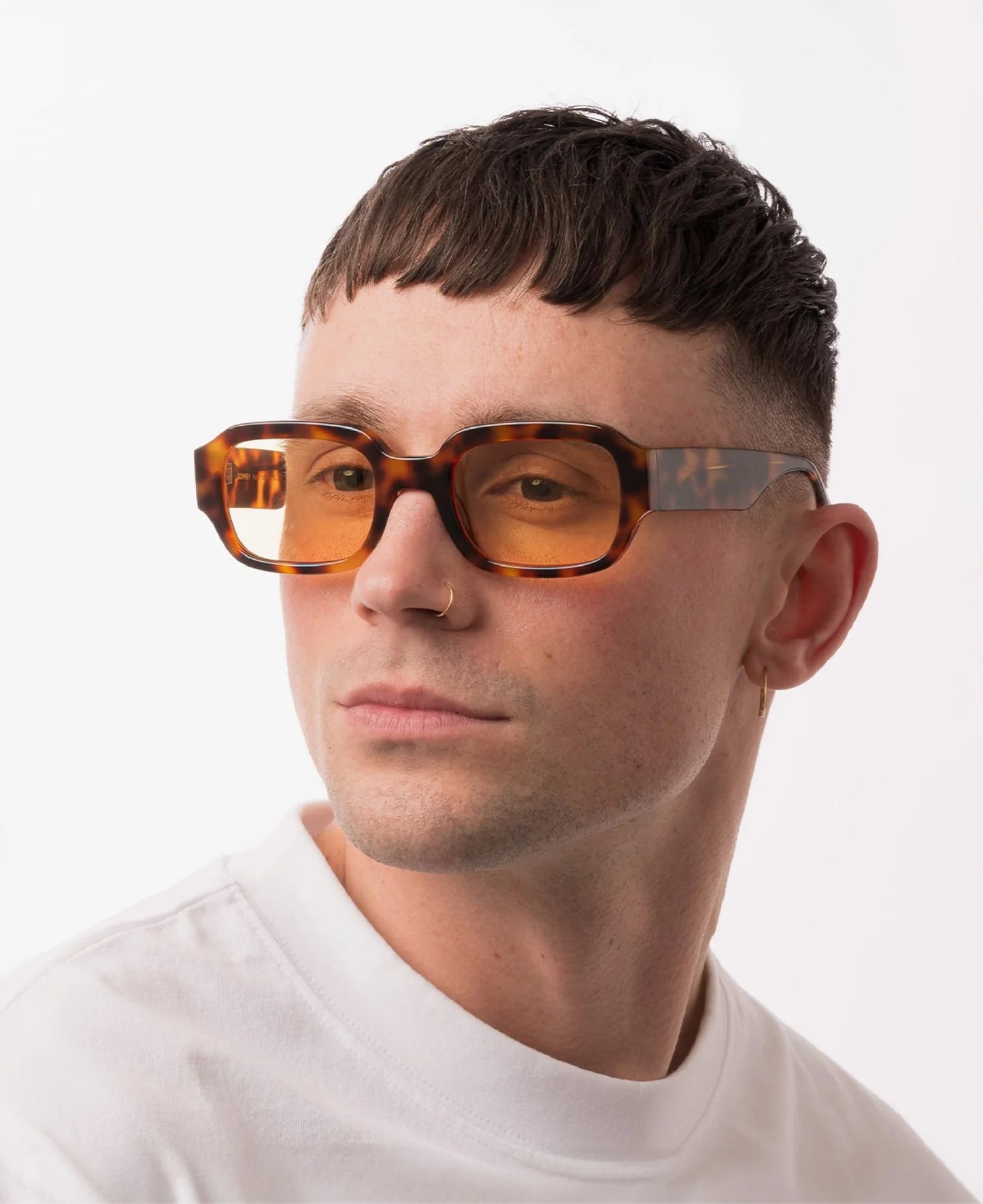 Downey, Rectangular sunglasses for men and women yellow lens UV400 protection