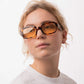Downey, Rectangular sunglasses for men and women yellow lens UV400 protection