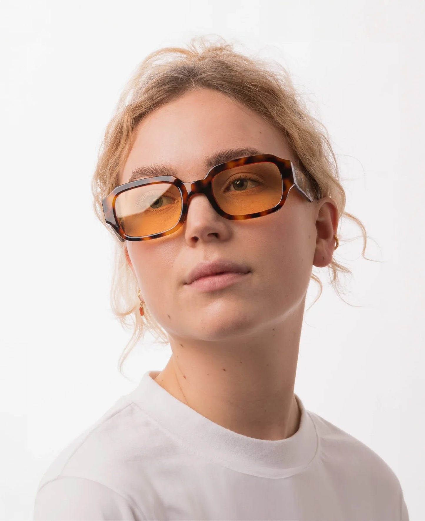 Downey, Rectangular sunglasses for men and women yellow lens UV400 protection