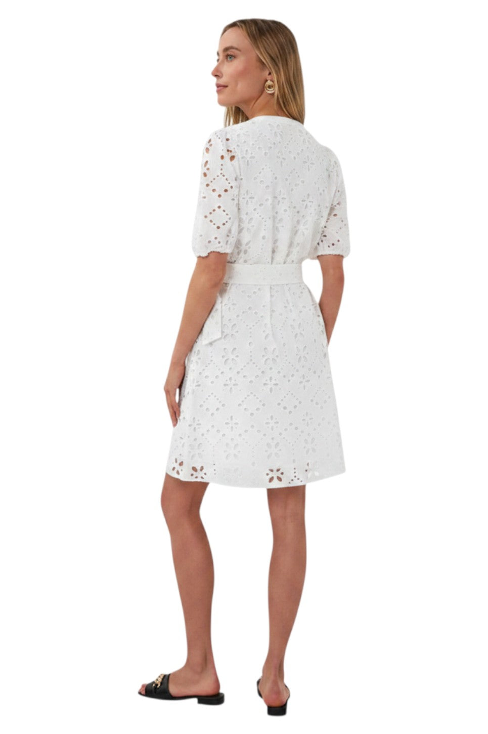 EsQualo Dress Broderie Anglaise Off White
