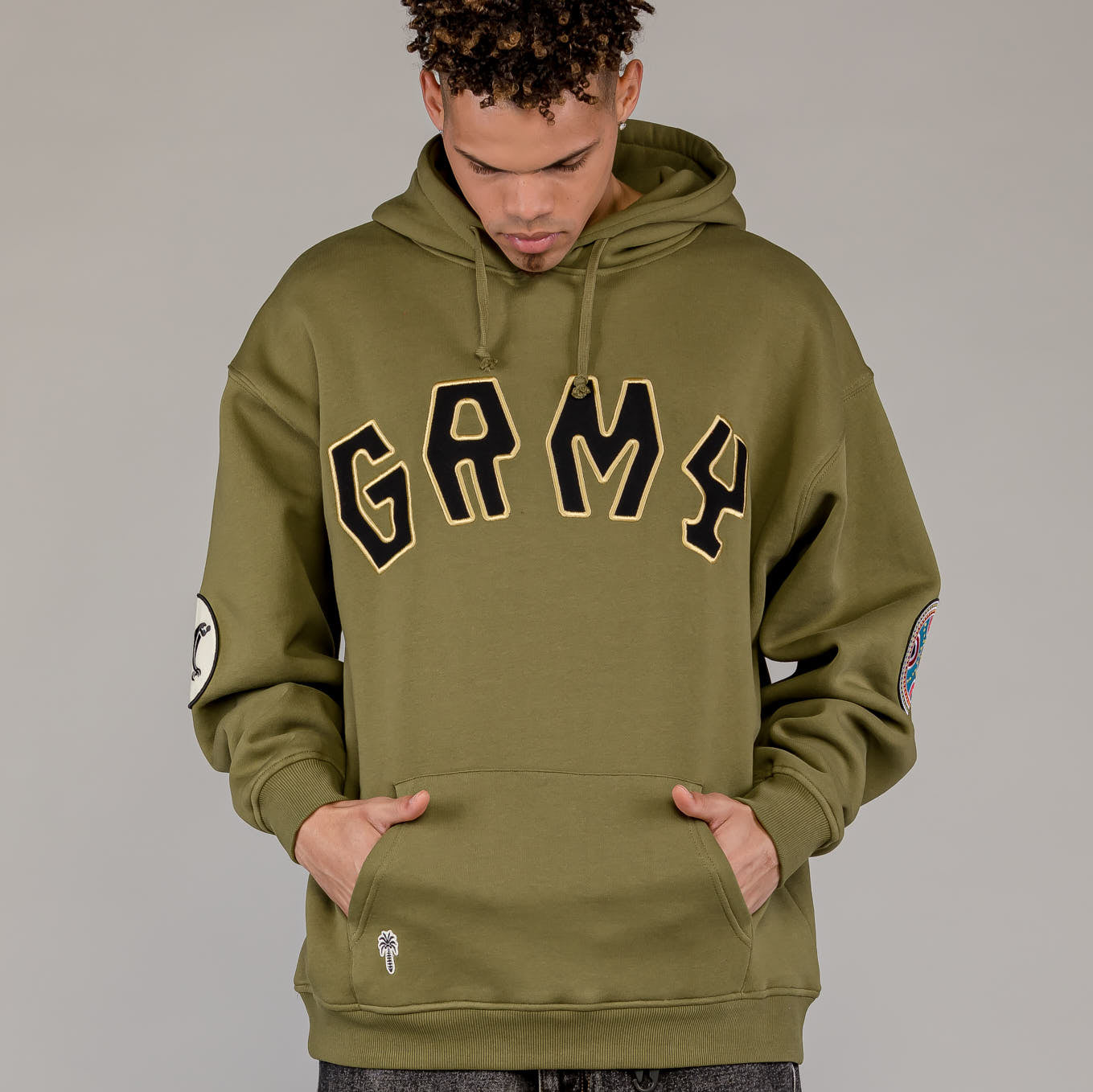 Men The Clout Vintage Hoodie in Khaki