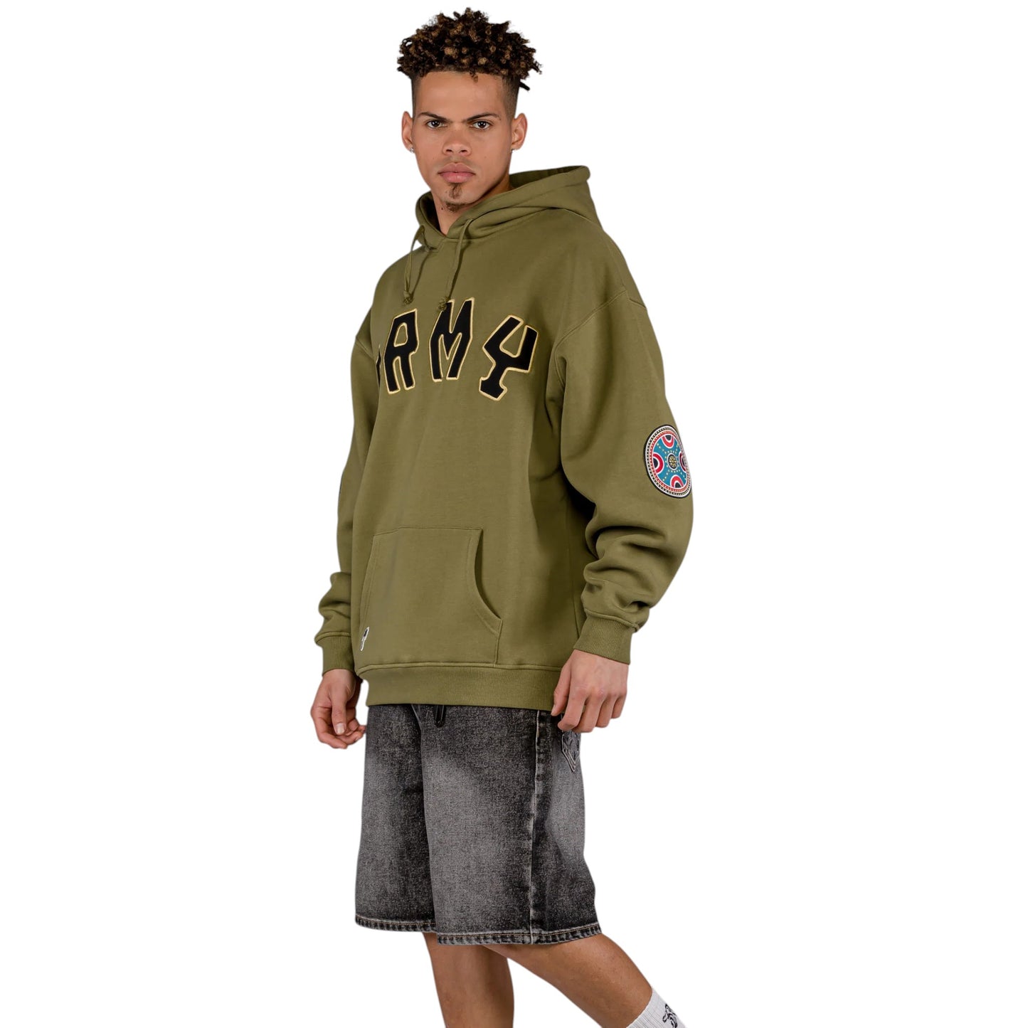 Men The Clout Vintage Hoodie in Khaki