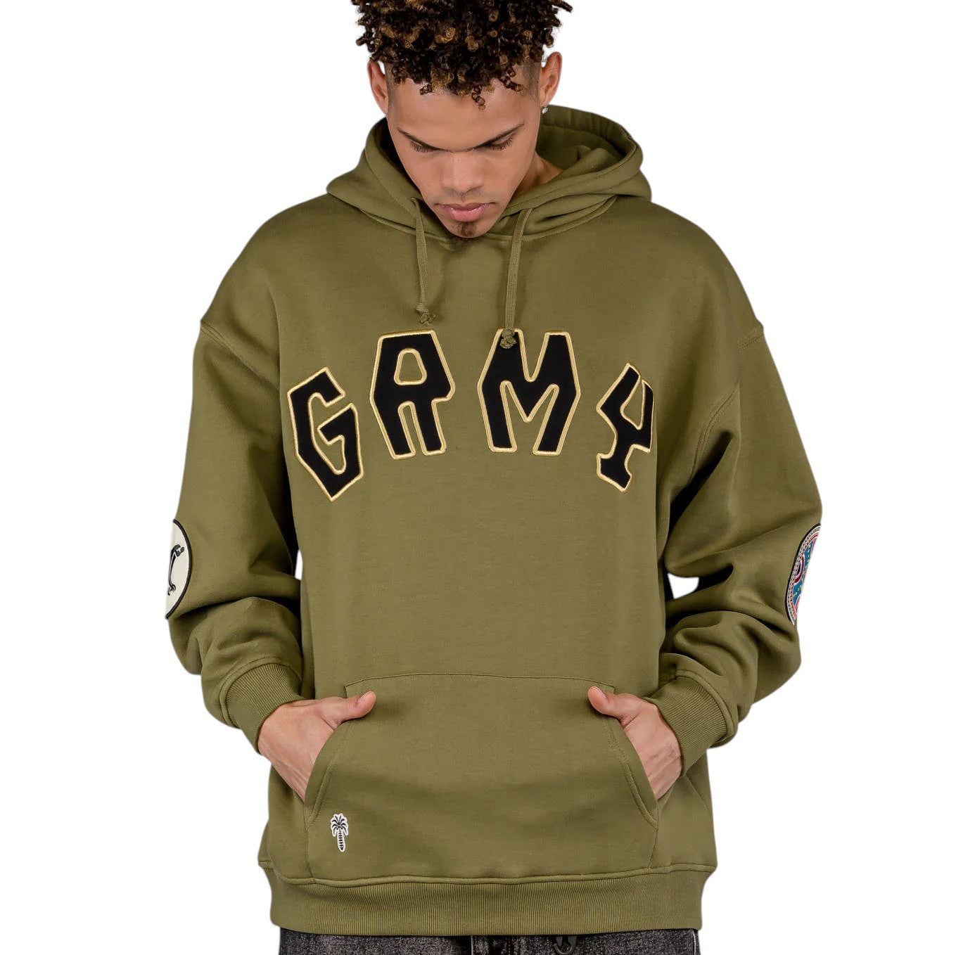 Men The Clout Vintage Hoodie in Khaki