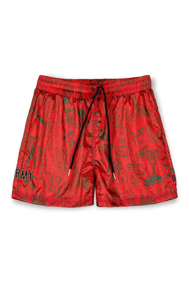 Men The Toughest Satin Shorts in Red