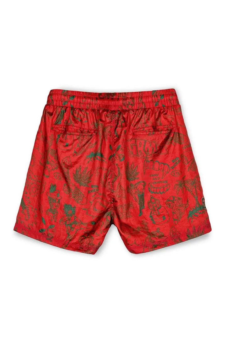 Men The Toughest Satin Shorts in Red