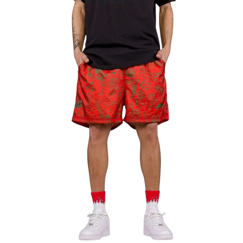 Men The Toughest Satin Shorts in Red
