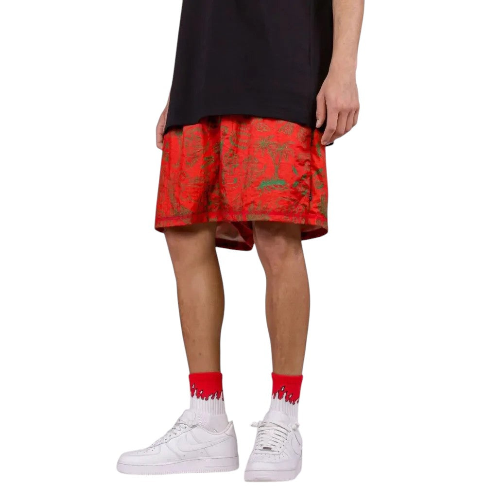 Men The Toughest Satin Shorts in Red