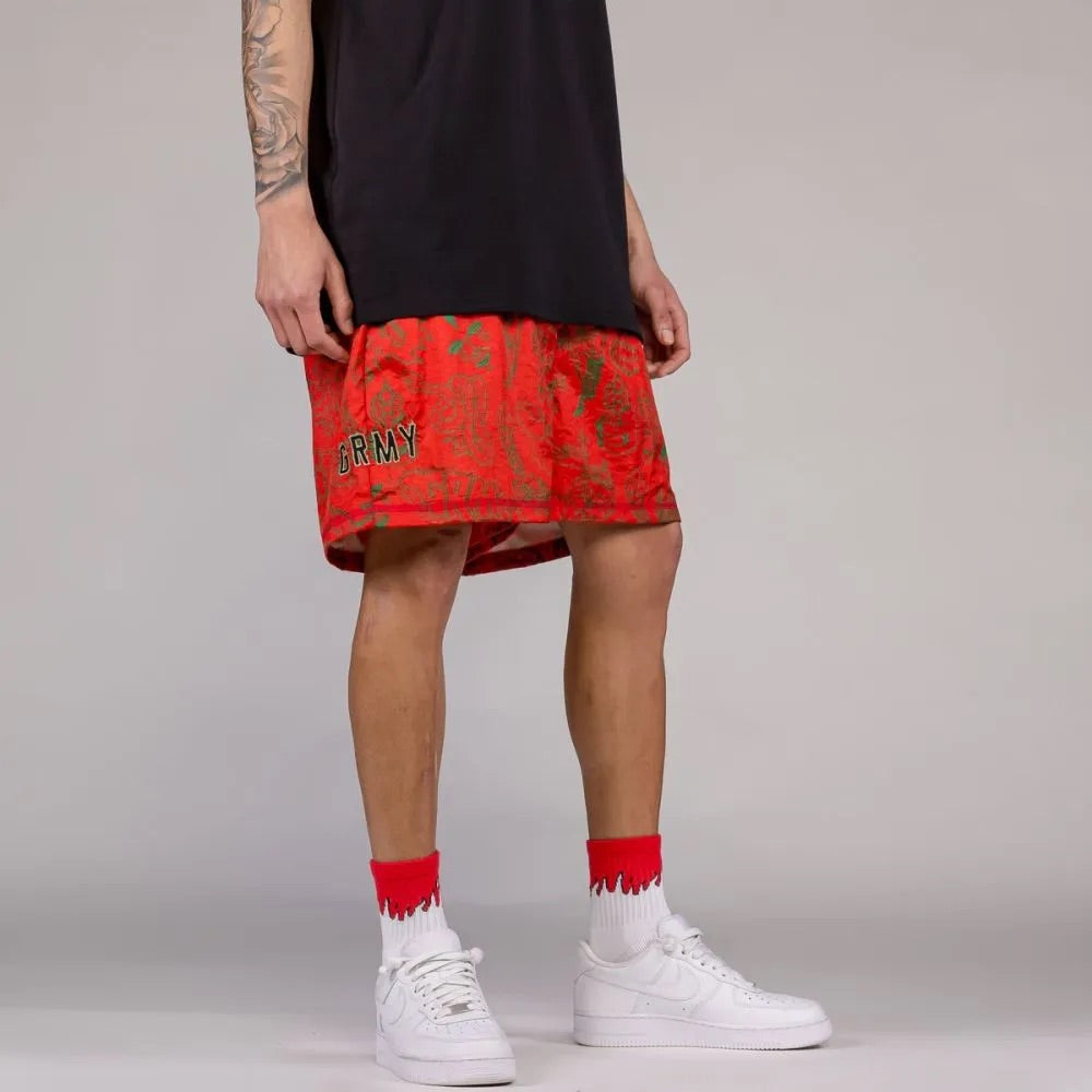 Men The Toughest Satin Shorts in Red