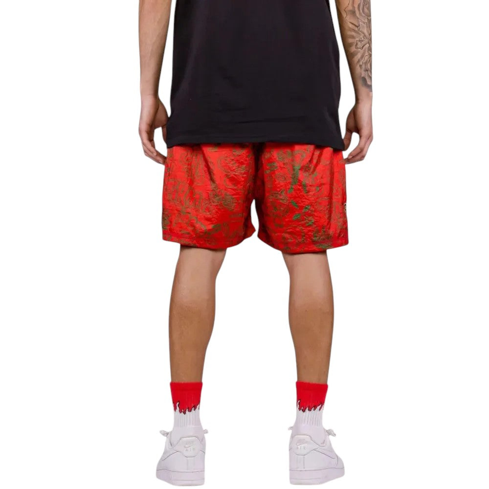 Men The Toughest Satin Shorts in Red