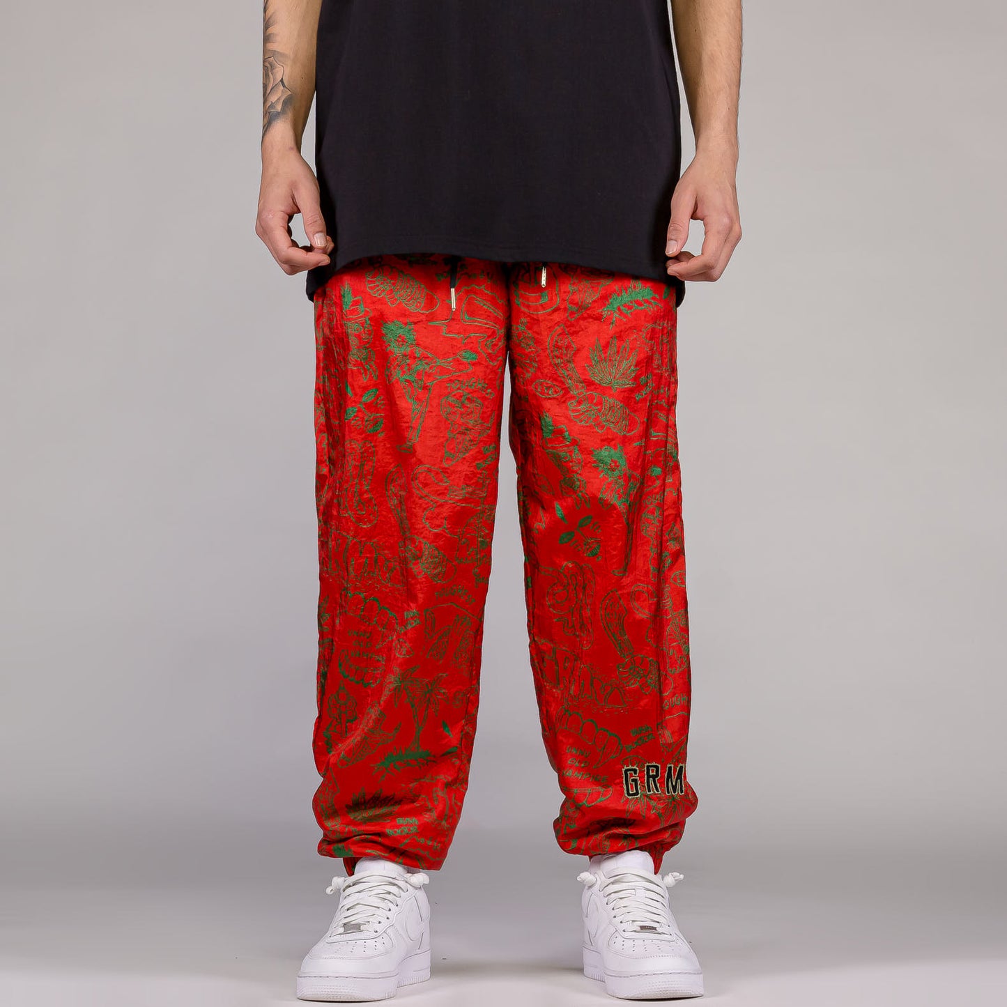 Men The Toughest Satin Track Pants in Red