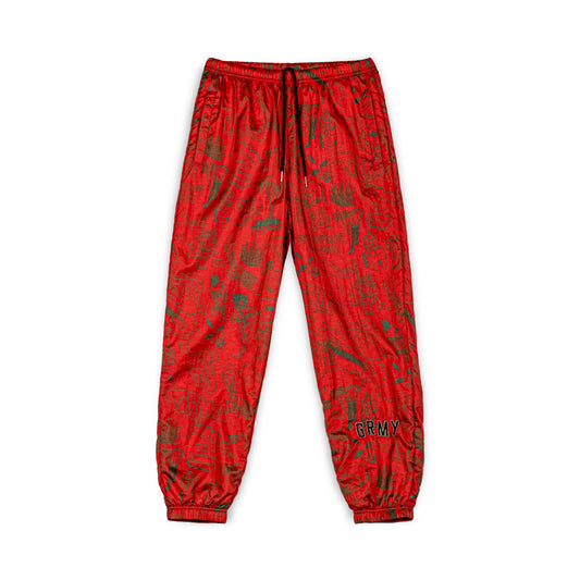 Men The Toughest Satin Track Pants in Red