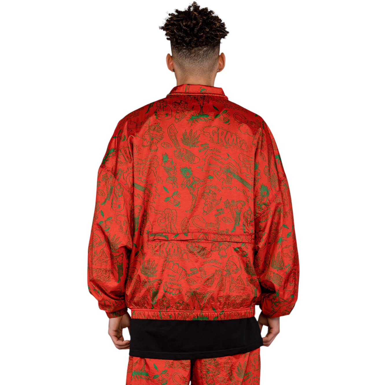 Men The Toughest Satin Track Jacket in Red