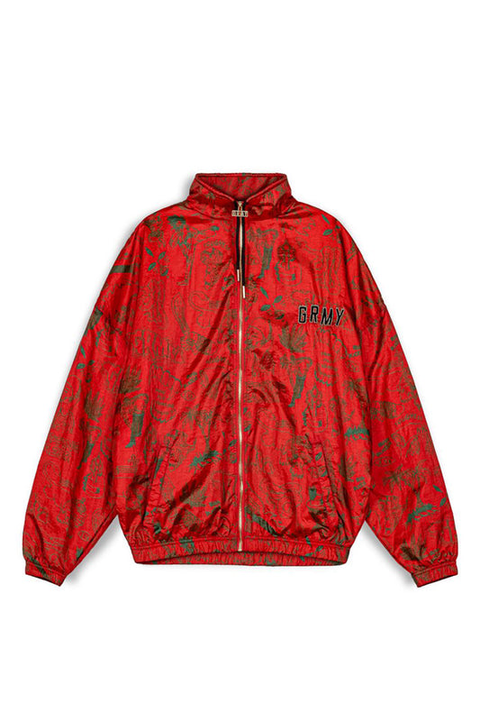 Men The Toughest Satin Track Jacket in Red