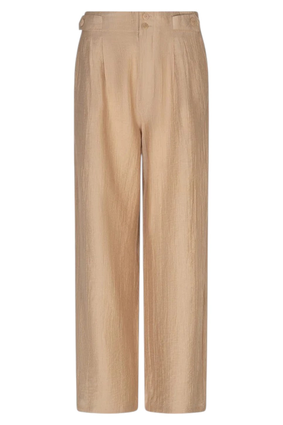 EsQualo Trousers Broeken Wide Light Crinkle Sand
