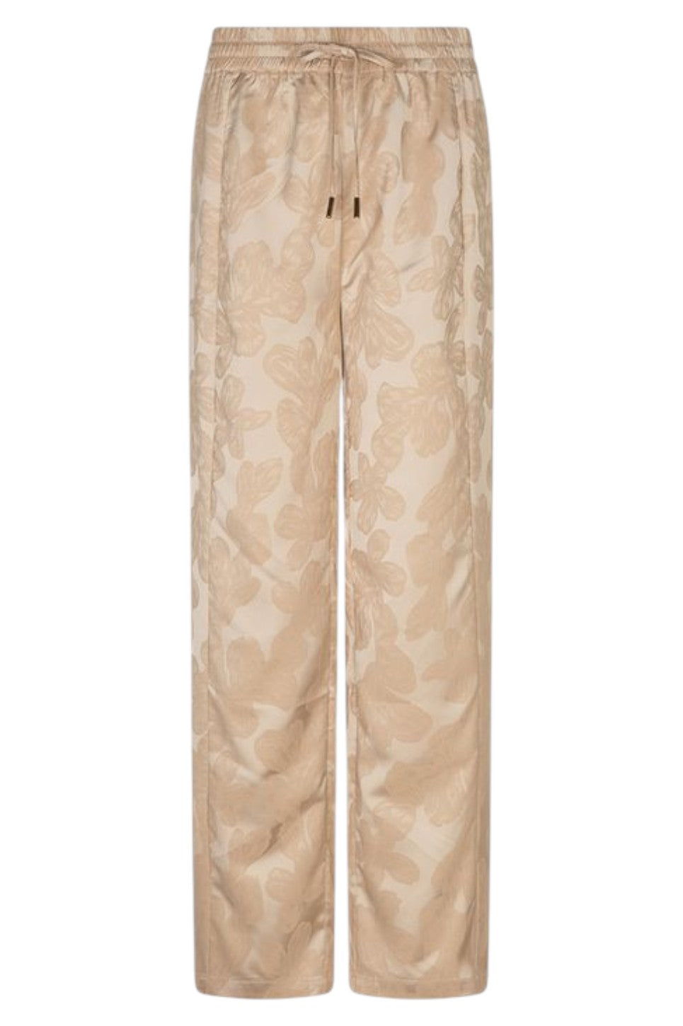 EsQualo Trousers Flower Jacquard Sand
