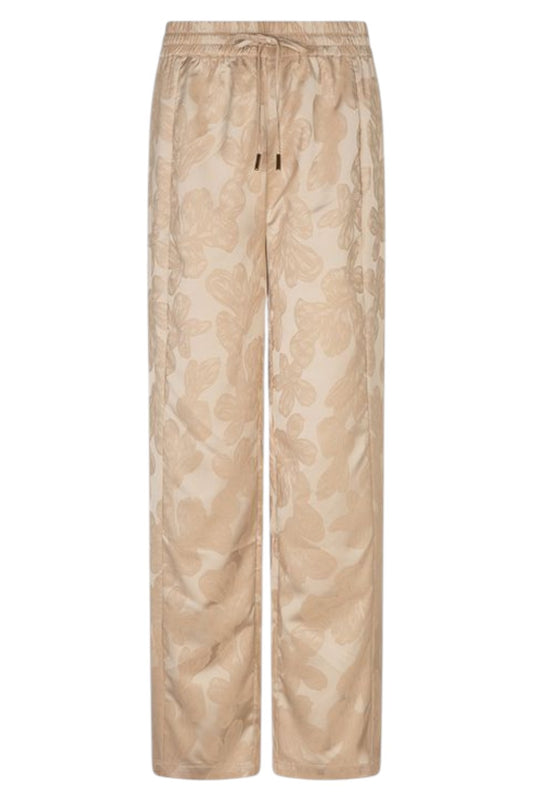EsQualo Trousers Flower Jacquard Sand