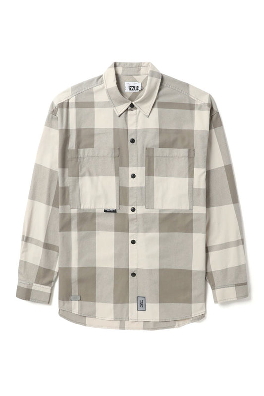 Izzue Men's Long Sleeve Shirt in Beige Color