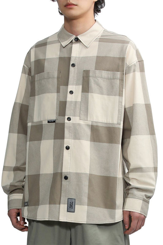 Izzue Men's Long Sleeve Shirt in Beige Color