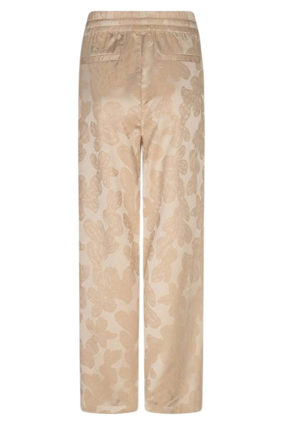 EsQualo Trousers Flower Jacquard Sand