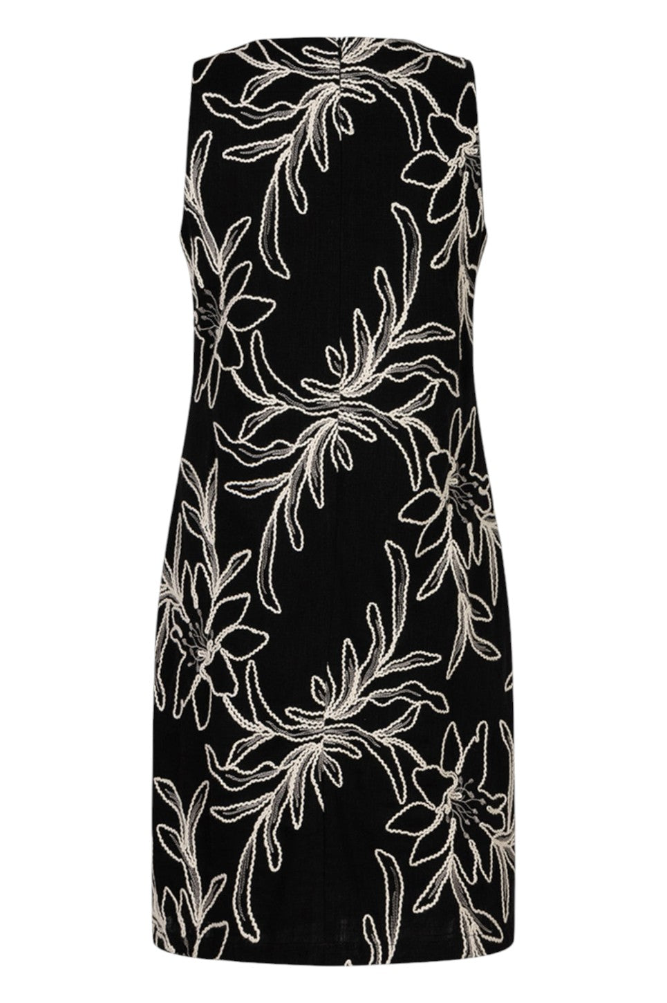 EsQualo Dress Flower Embroidery Black