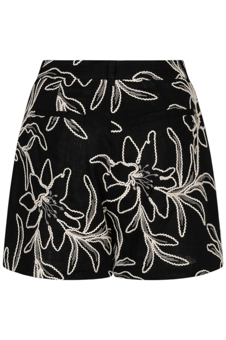 EsQualo SHORTS FLOWER Black