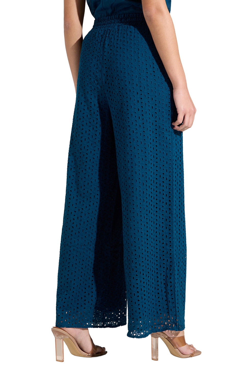 Woven Schiffli Wide Leg Pants