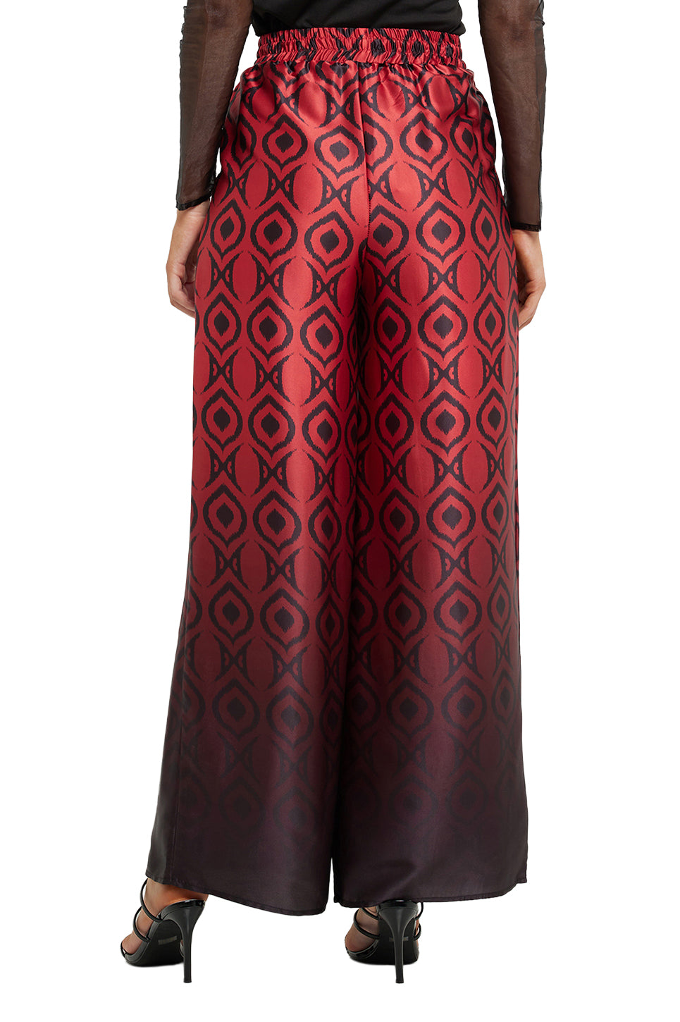 Woven Satin Ombre Print Palazzo Pant