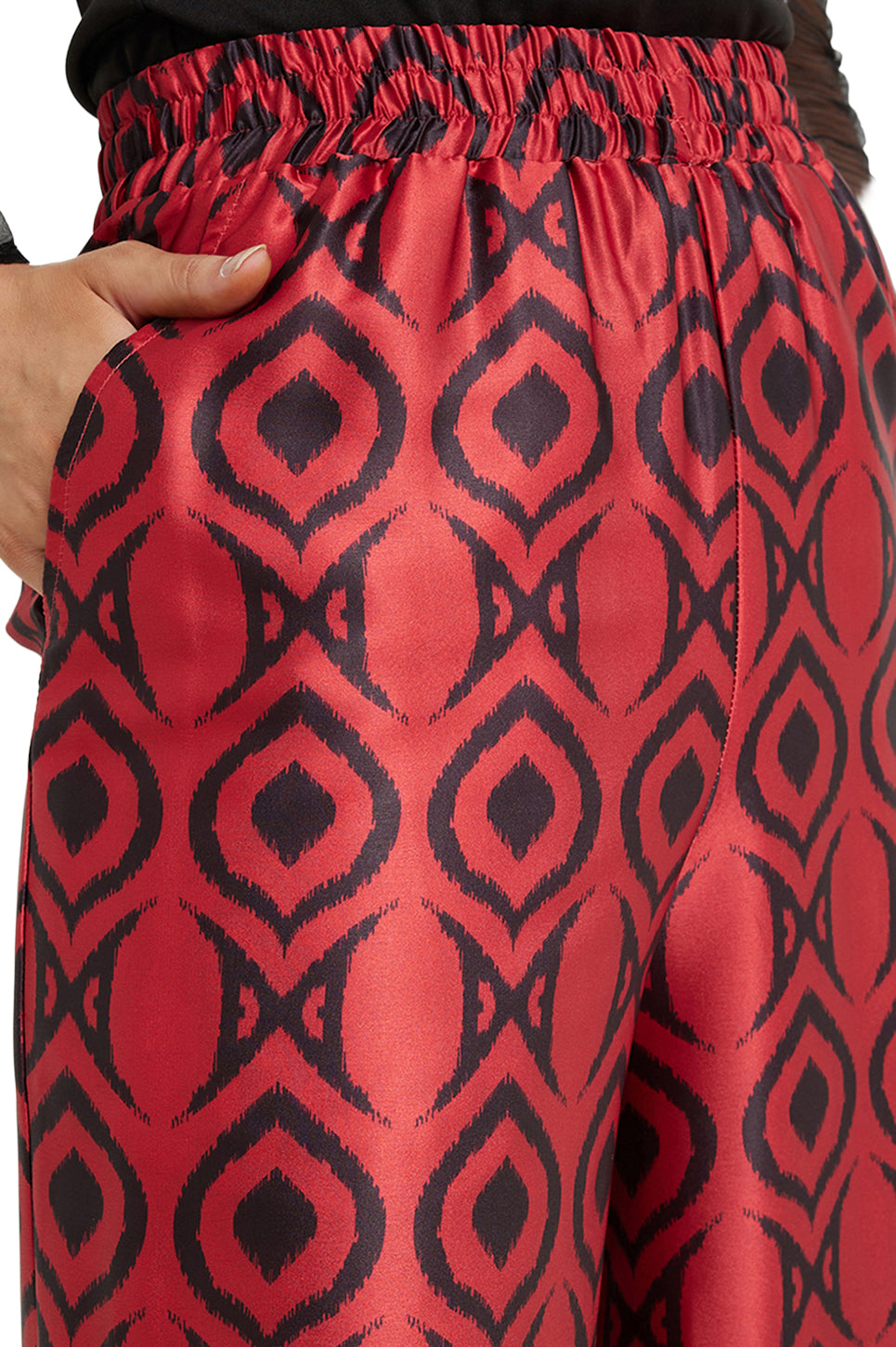 Woven Satin Ombre Print Palazzo Pant