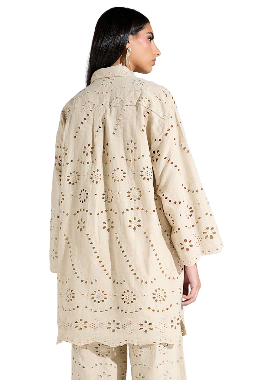 Woven Women Schiffli Tunic Shirt