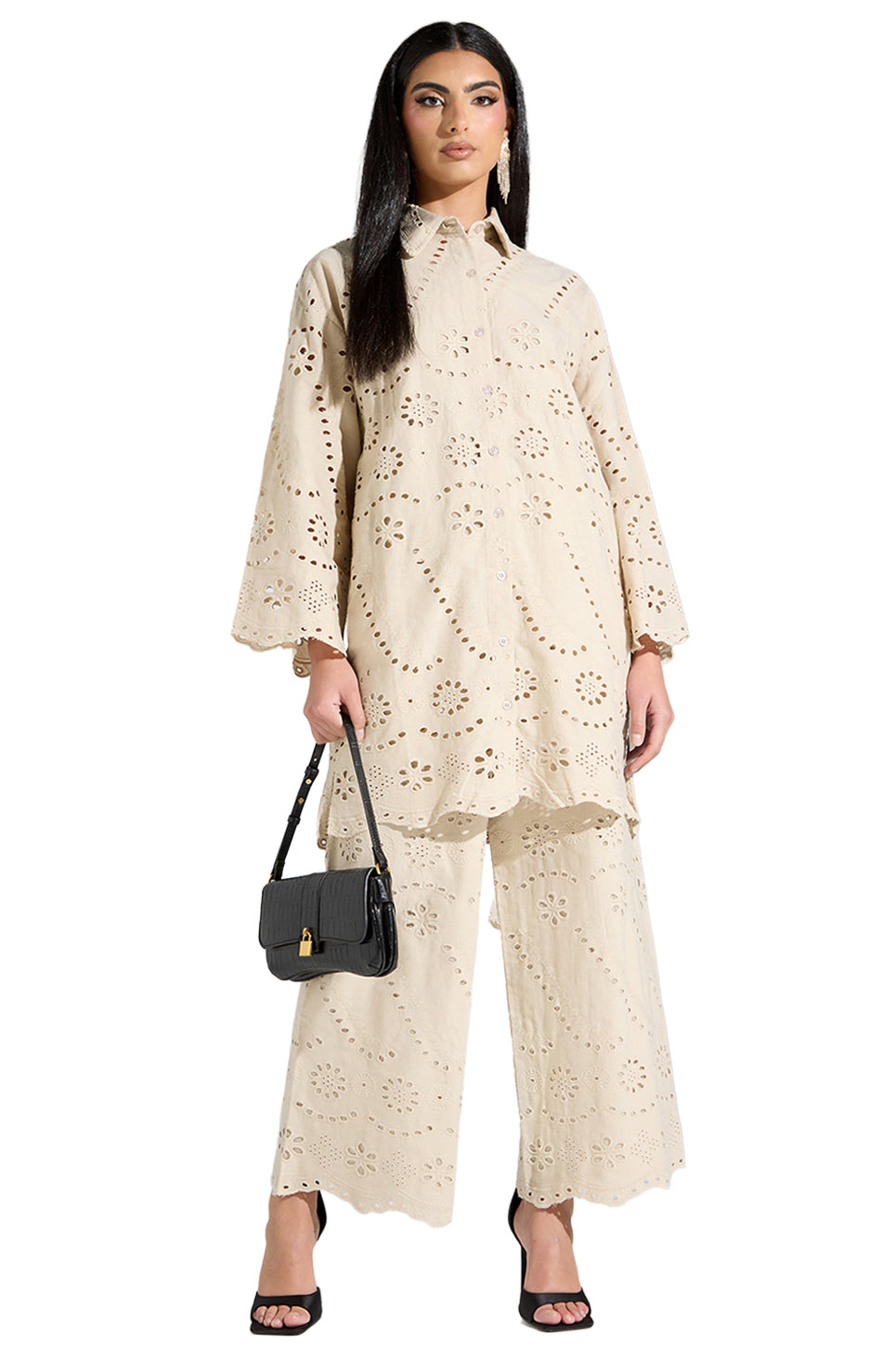 Woven Women Schiffli Tunic Shirt