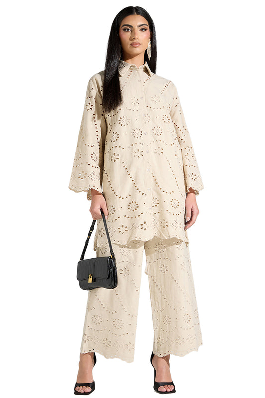 Woven Women Schiffli Tunic Shirt