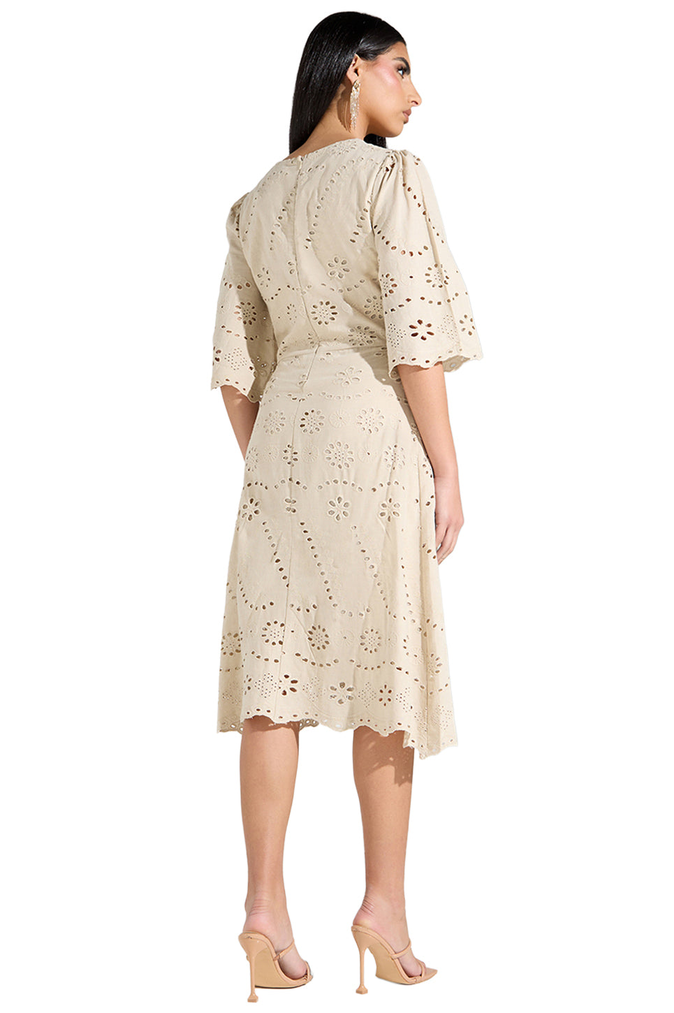 Floral Eyelet Midi Dress