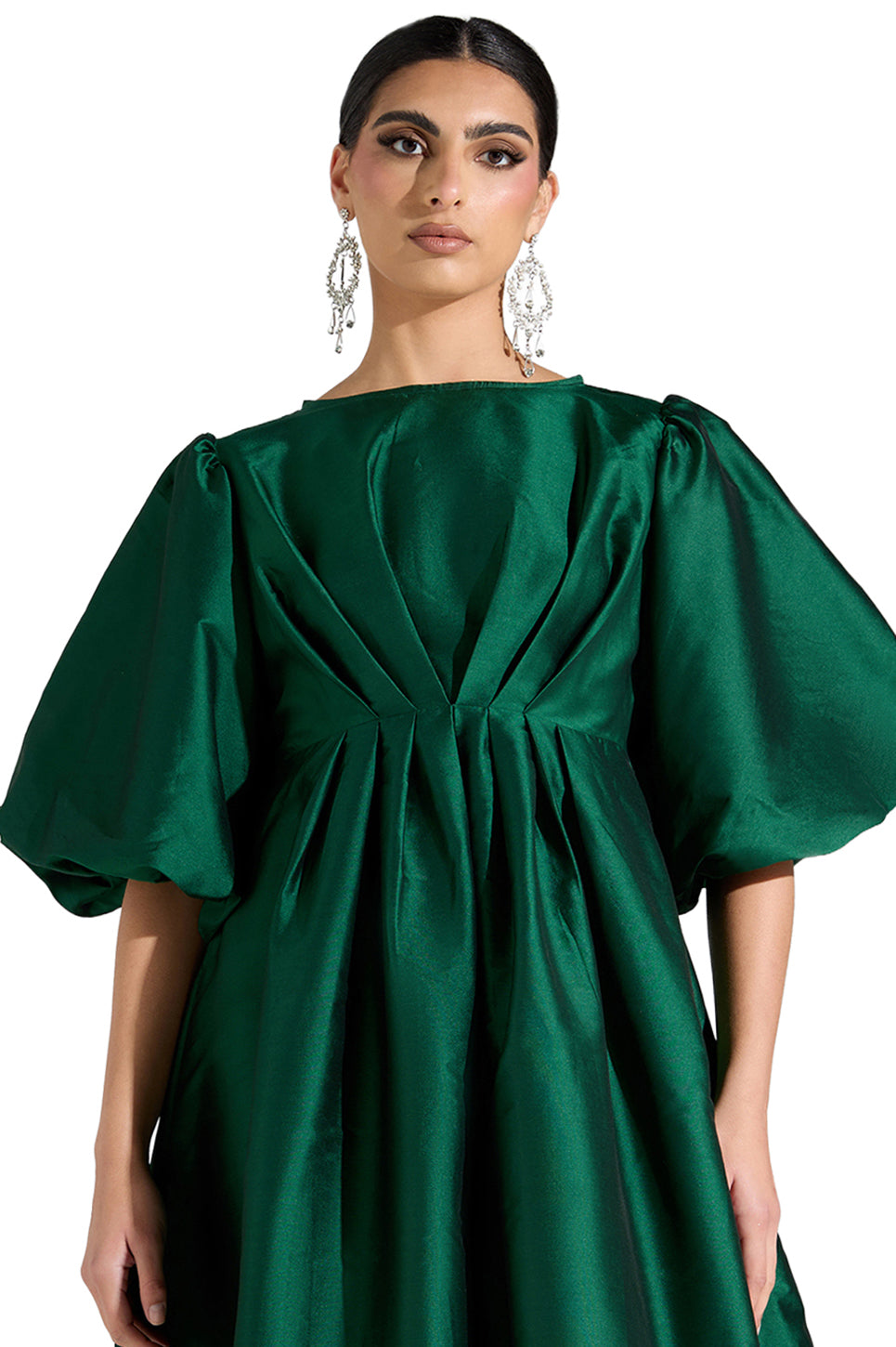 Satin Puff Sleeve Dress