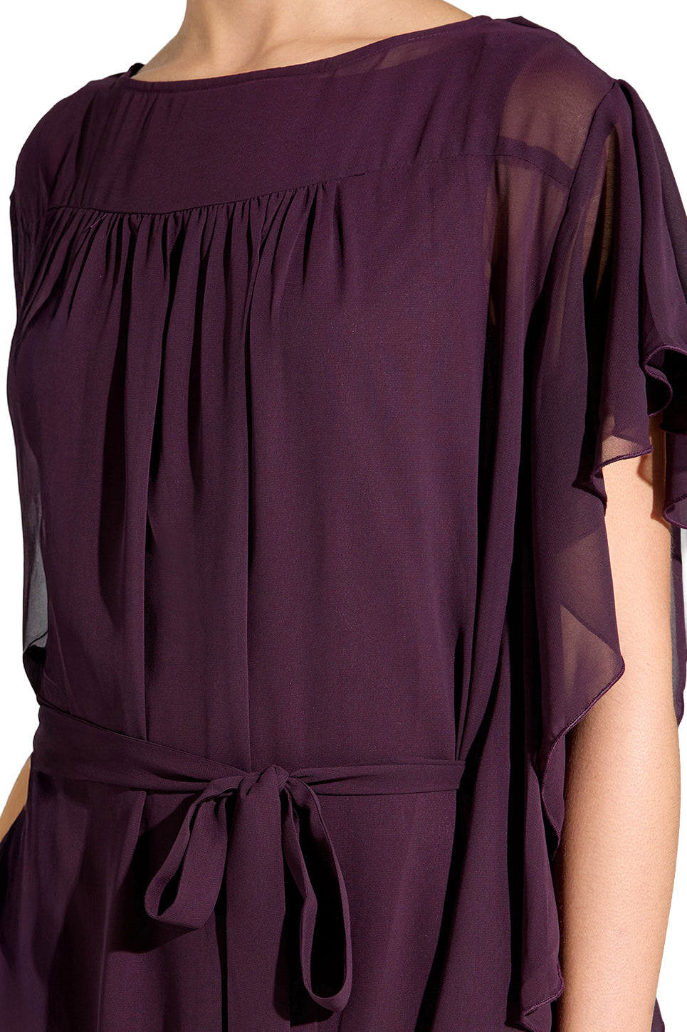 Georgette Side Frill Maxi Dress