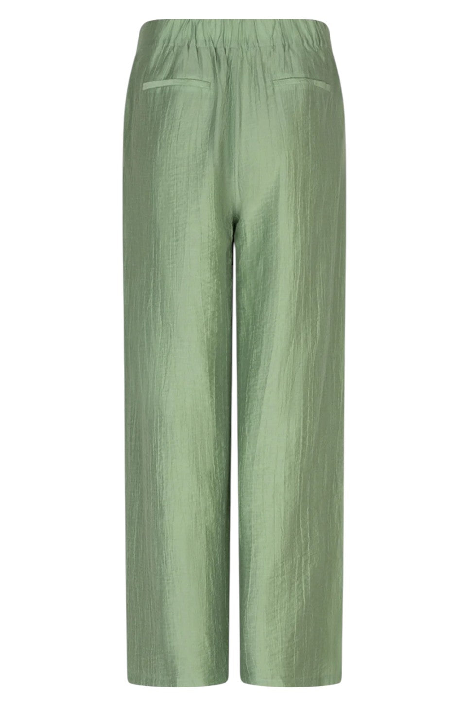 EsQualo Trousers Broeken Wide Light Crinkle Jungle Green