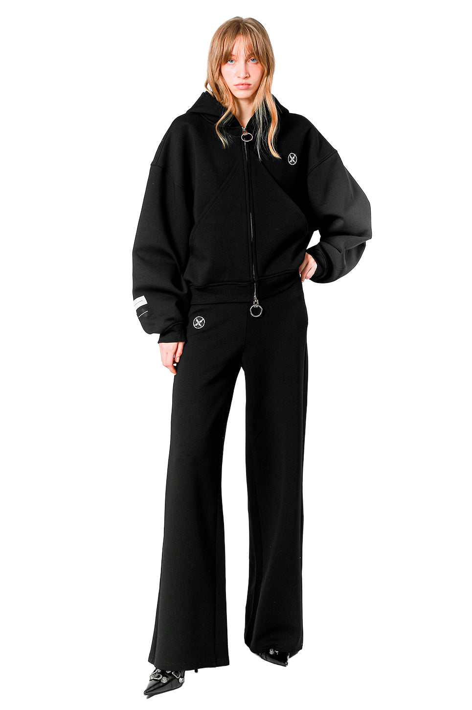 MWM Black Palazzo Pants Roma Knit Elastic Waist